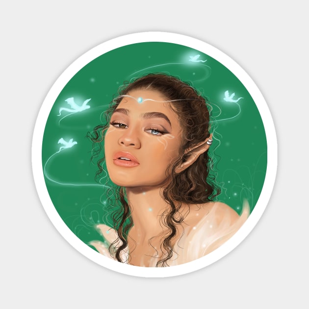 zendaya art Magnet by Vanelkan